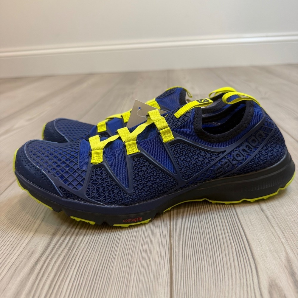 Salomon Crossamphibian Nautical Blue Lime Punch Water Shoes L39470600 Mens 8 NEW